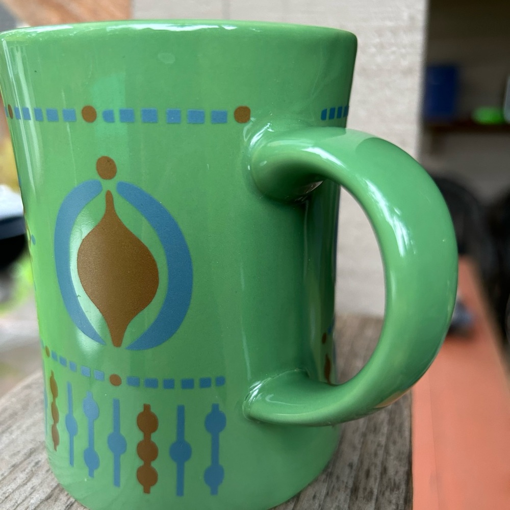 Peets mug holiday coffee/tea green ornament mug
